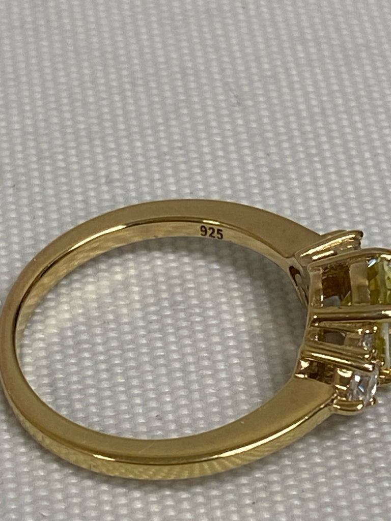 Gold Green Jeweled Ring