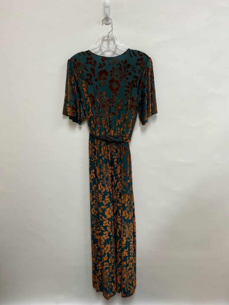 NWT BALTIC BORN  SIZE  XXL Forest Green Brown Floral Maxi Plus Size Dress