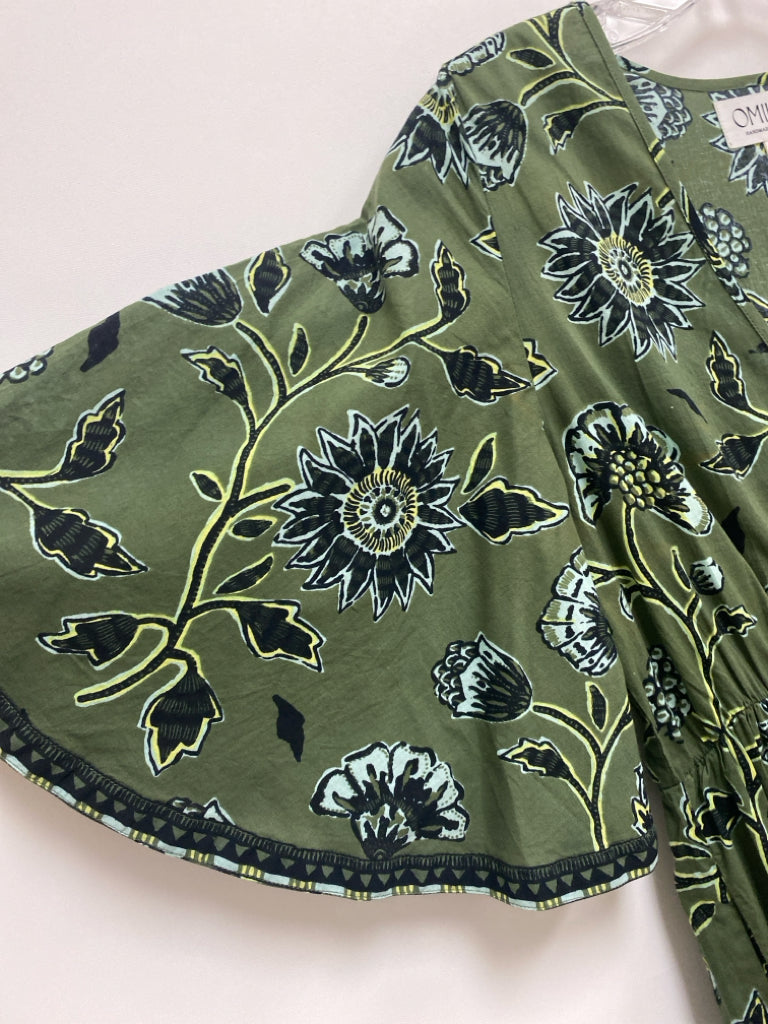 Size S Green Black/Blue Floral Ladies Dress