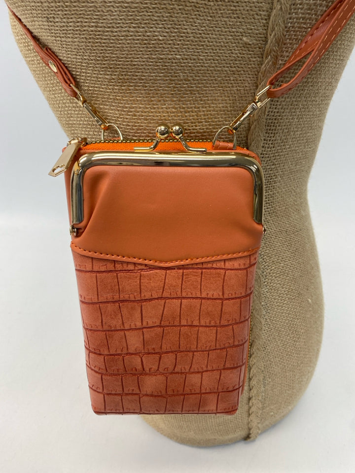 Burnt Orange Embossed Crossbody