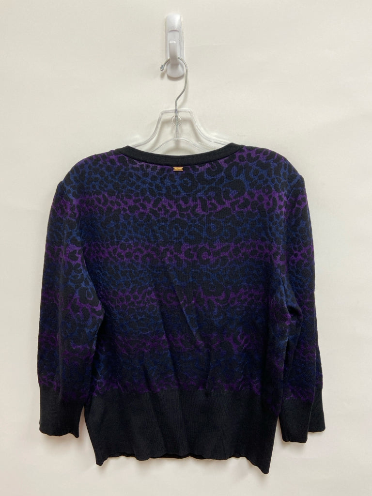 ST. JOHN Size M Purple Black Animal Print Ladies Jacket