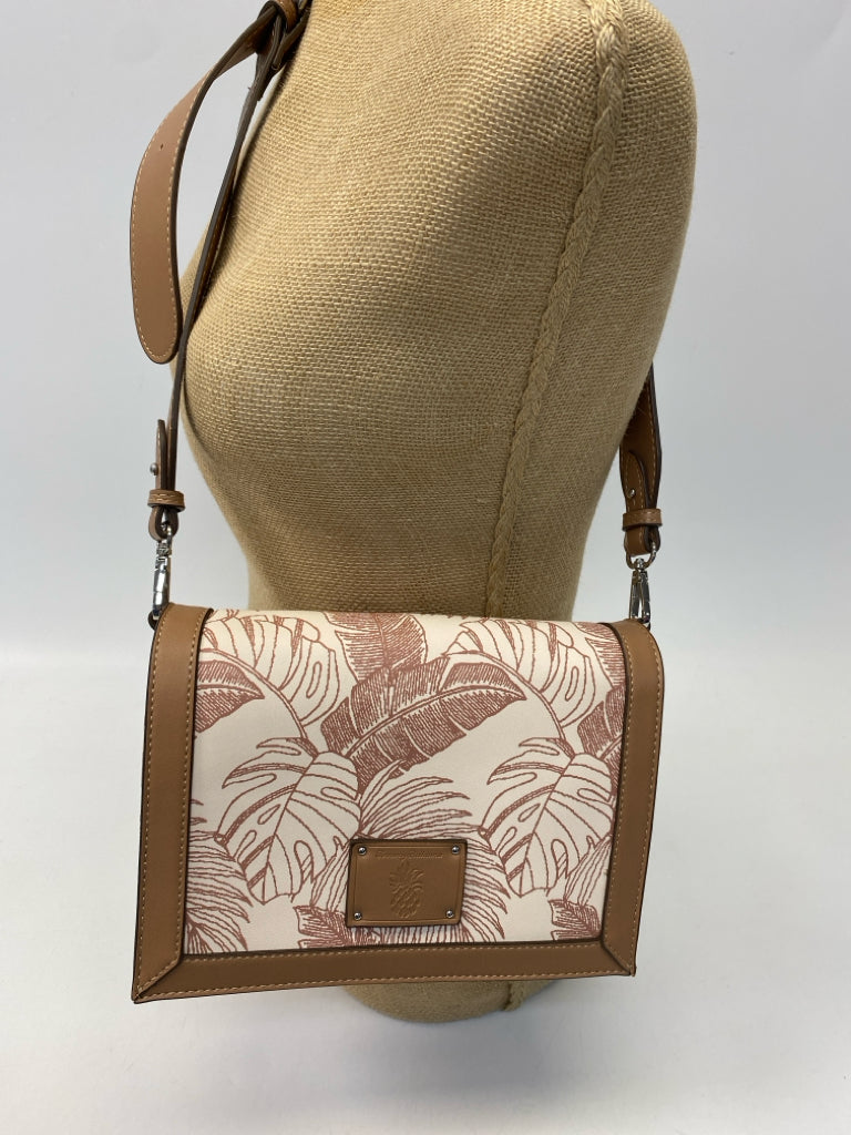 Tommy Bahama Cream/Brown Leaves Crossbody