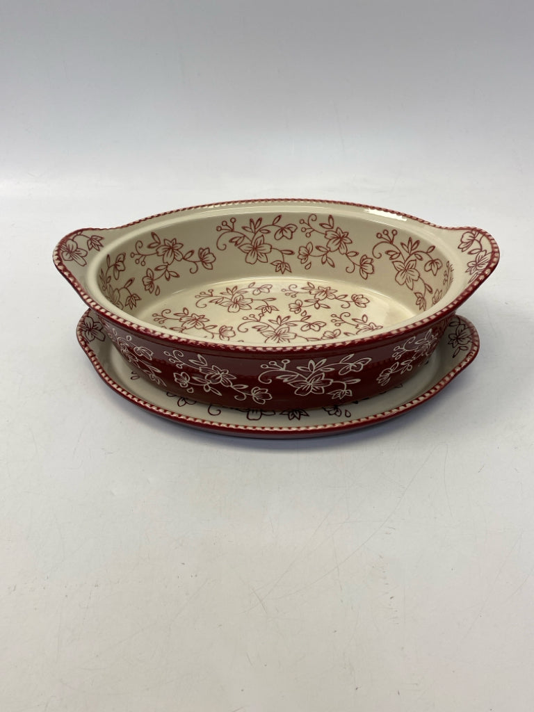 Temp-tations Red Cream Serving Piece