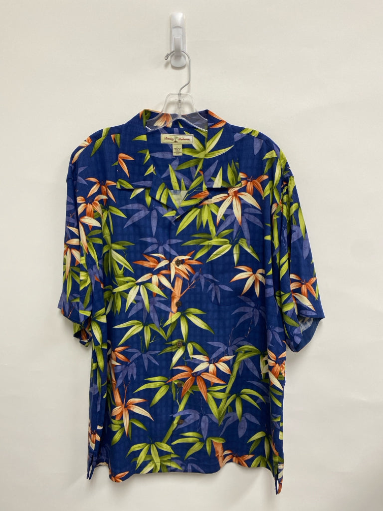 Tommy Bahama Size L Navy Green/Brown Tropical Button Up Men&
