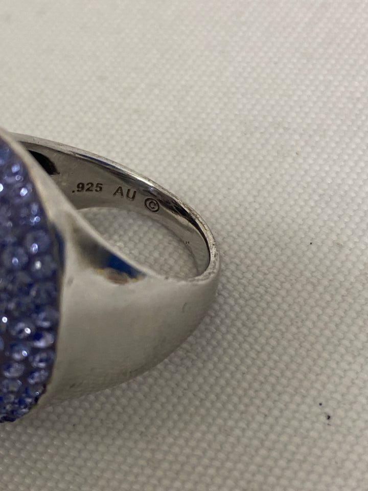 Purple Silver Jeweled Ring