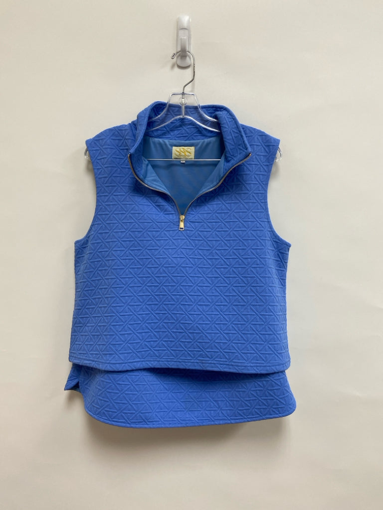 Size L Blue Basketweave Sleeveless Ladies Skort