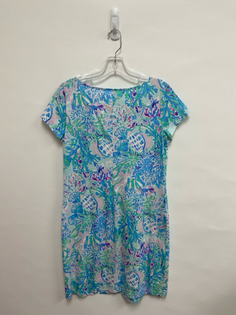LILLY PULITZER Size M White Blue/Pink Shells Ladies Dress