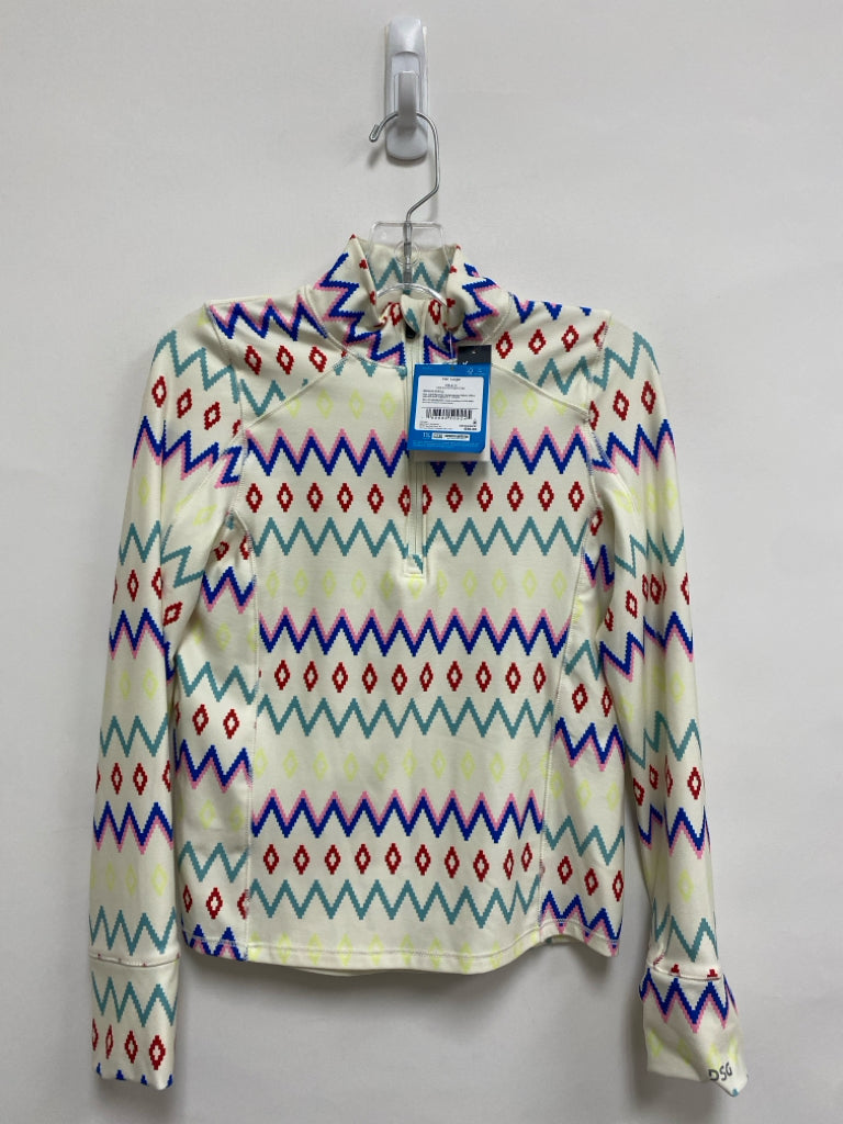 NWT DSG SIZE 8/9 Cream Multi Color Zig Zag Quarter Zip Girl&