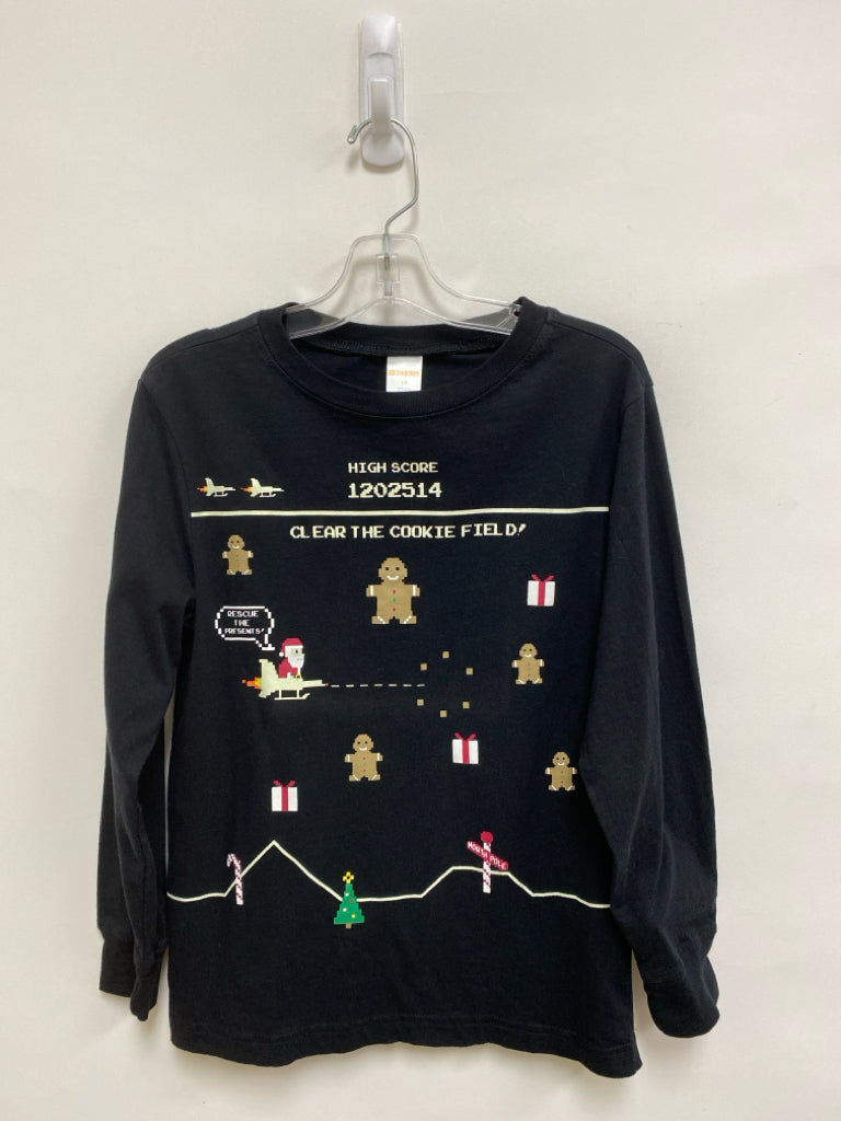 Gymboree SIZE 10 Black/Cream Brown Christmas Long Sleeve Tee Girl&