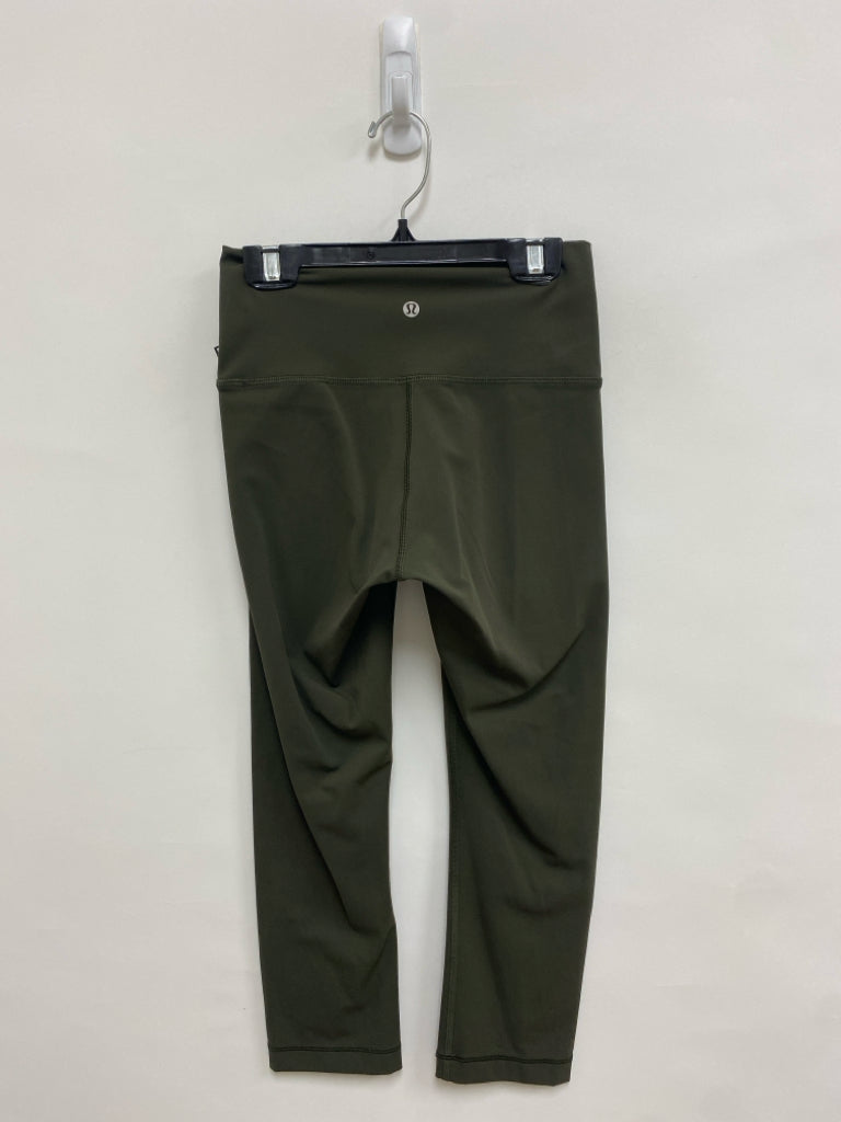 Lululemon Size 4 Dark Olive Cropped Athletic Capri