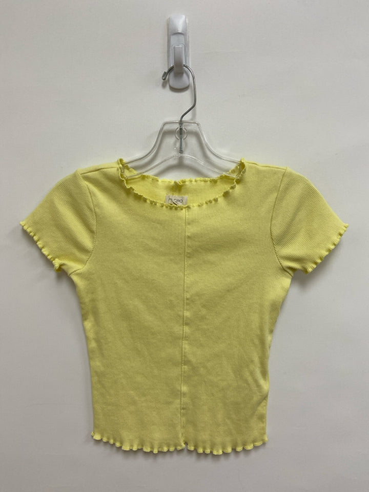 Pilcro Size XXS Yellow Ribbed Cropped Ladies Top