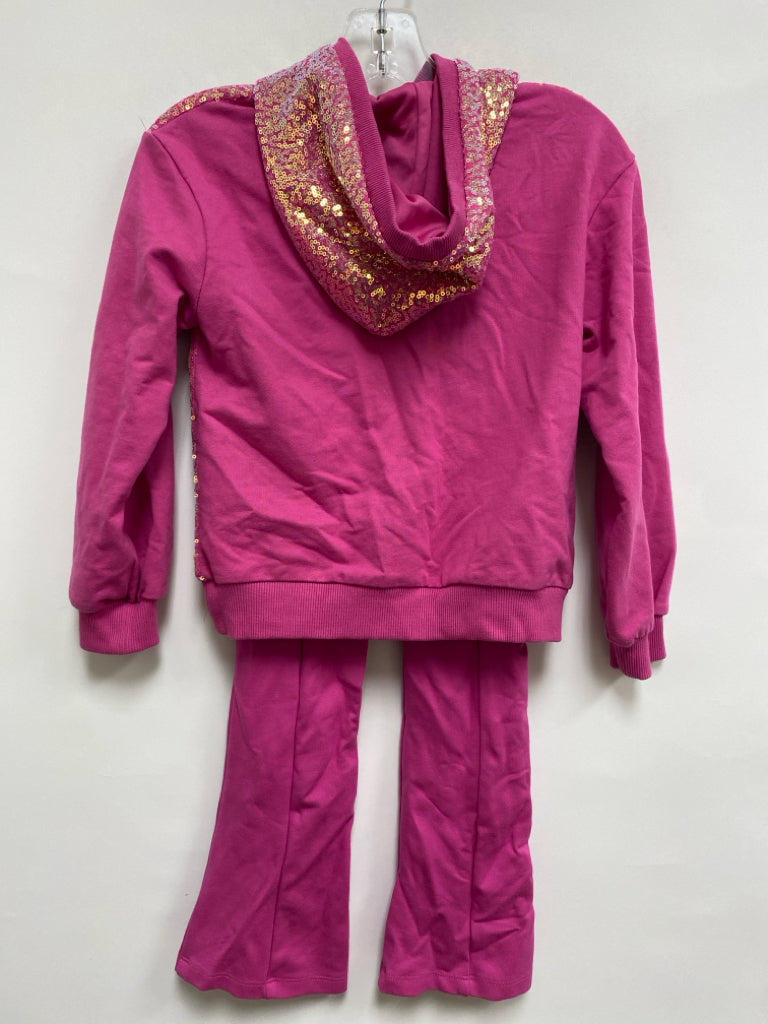 SIZE 6X Pink Purple/Gold Sequined Hooded Girl&