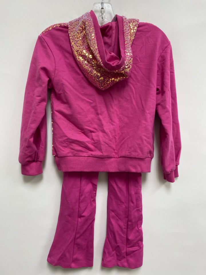 SIZE 6X Pink Purple/Gold Sequined Hooded Girl&