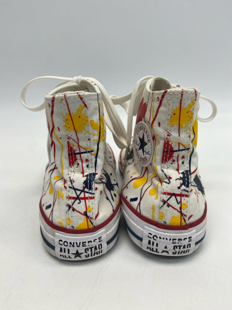 Converse  Size 6 White Multi-Color Splatter Sneakers