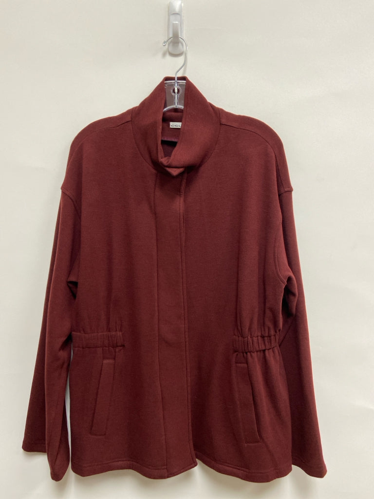 Size L Brick Zipper Mock Neck Ladies Jacket