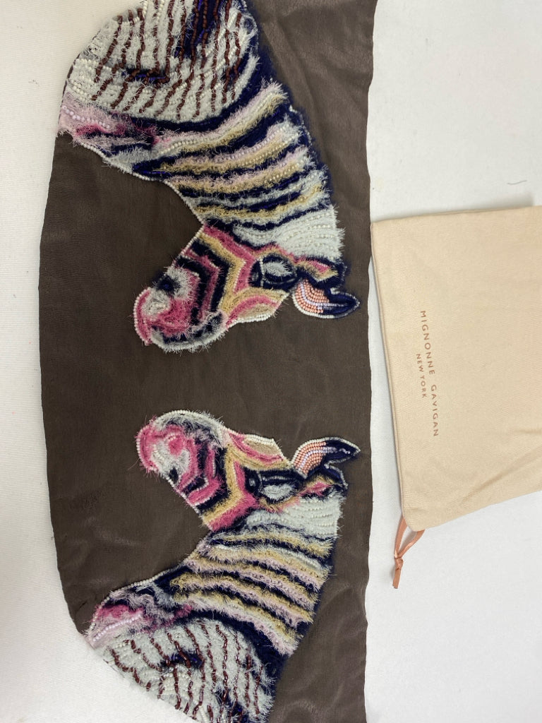 NWT Mignonne Gavigan Brown Multi Color Zebra Necklace
