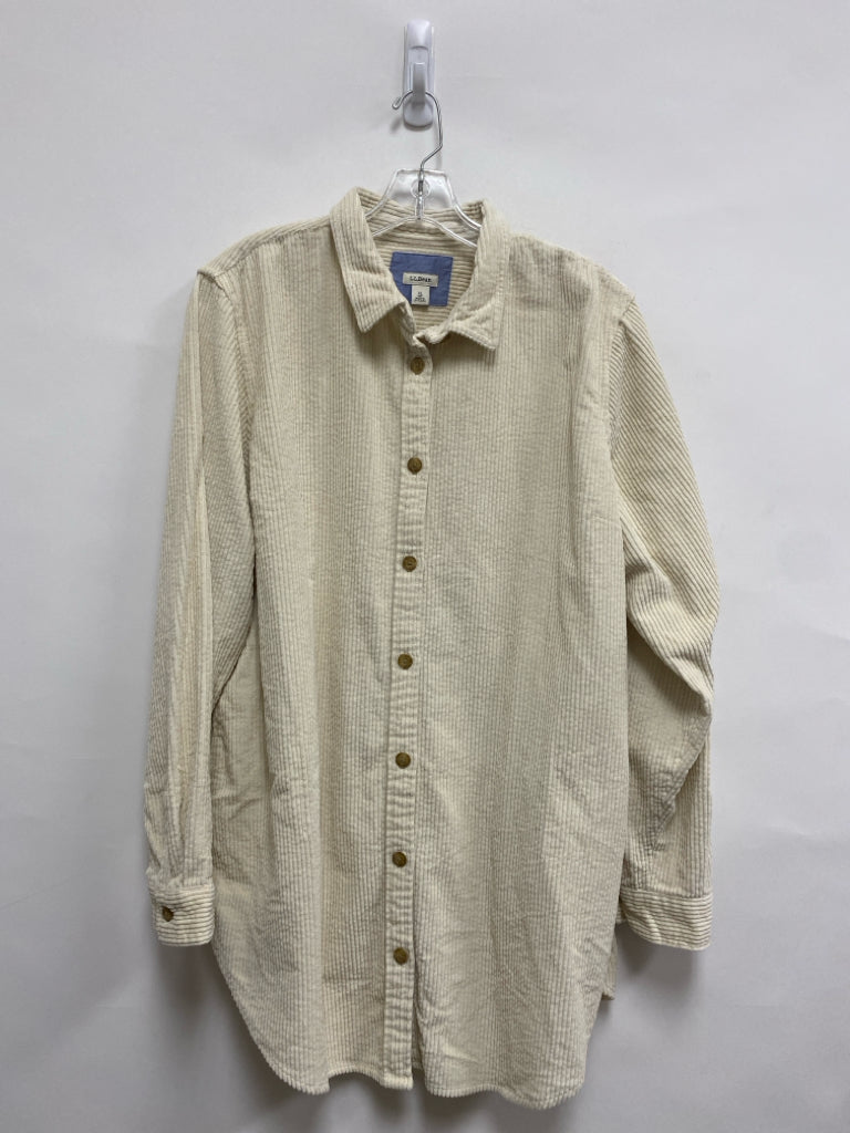 L L Bean Size XL Cream Corduroy Ladies Top