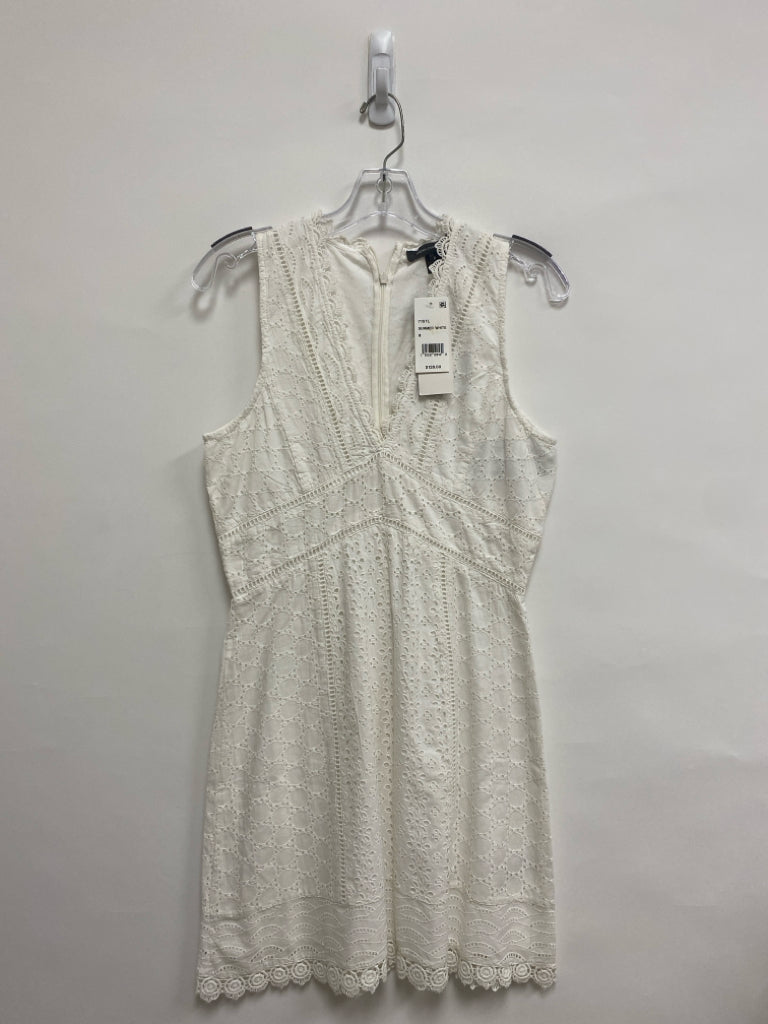NWT French Connection Size 8 White Sleeveless Embroidered Ladies Dress