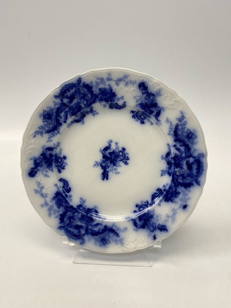 White Blue Floral Porcelain Decorative Plate