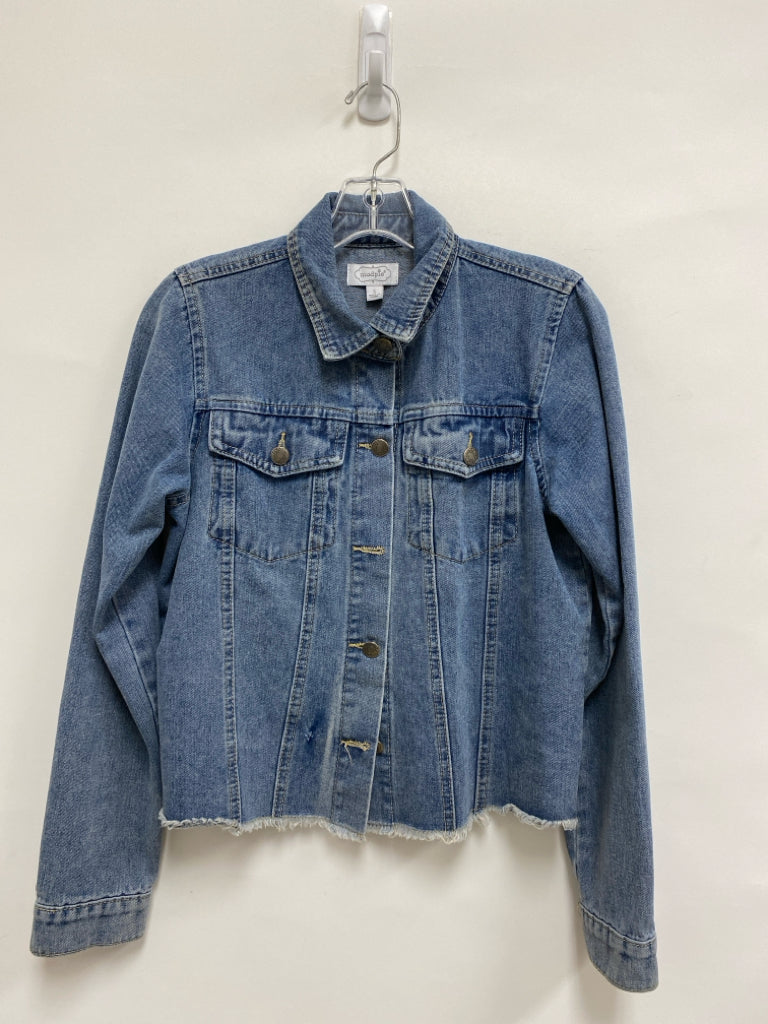 Mudpie Size S Faded Blue Button Up Denim Ladies Jacket
