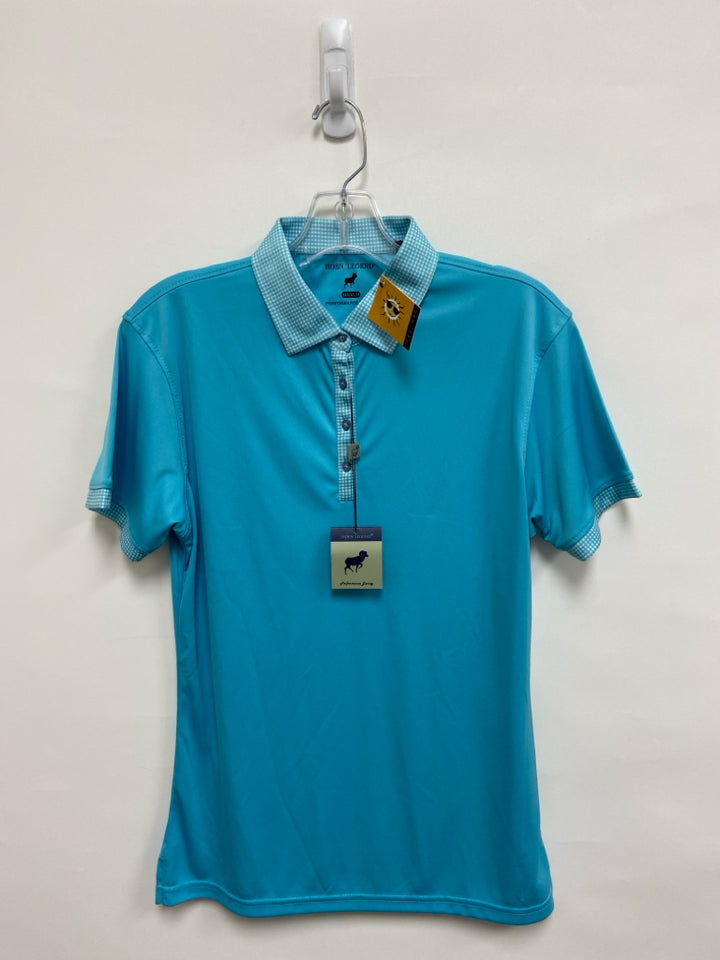 NWT Horn Legend Size M Turquoise White Polo Athletic Top