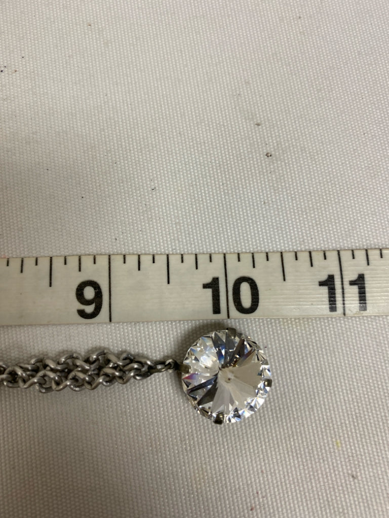 NWT sabika Silver Color Clear Jeweled Necklace