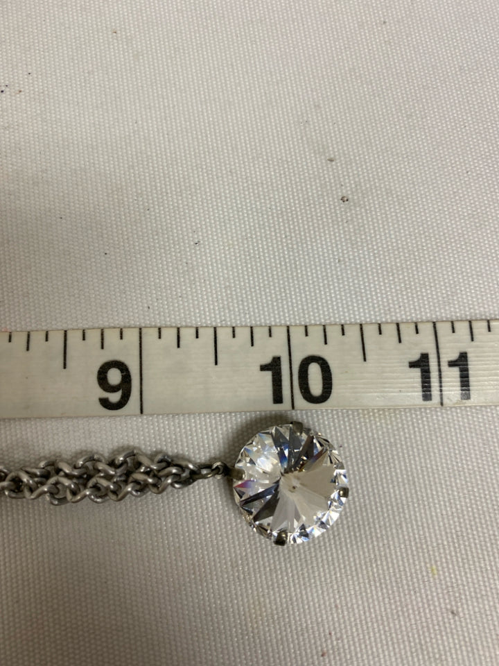 NWT sabika Silver Color Clear Jeweled Necklace
