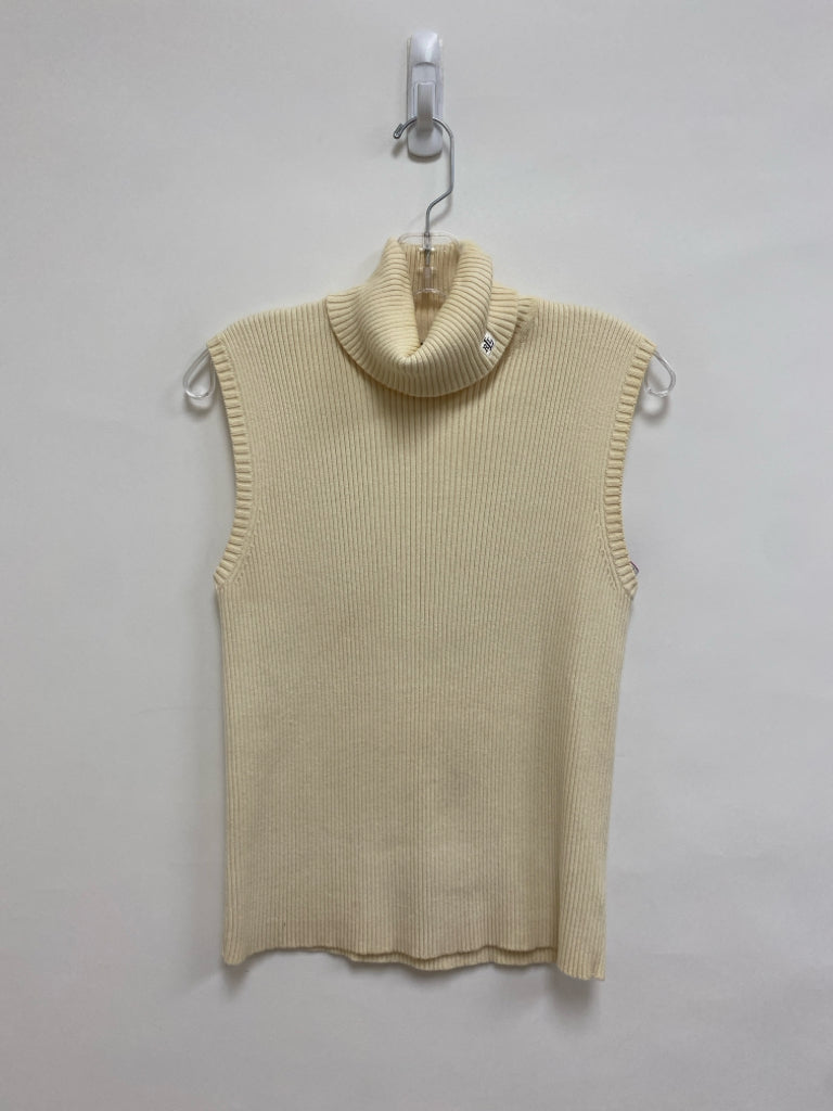 Lauren Ralph Lauren Size L Ivory Ribbed Sleeveless Ladies Sweater