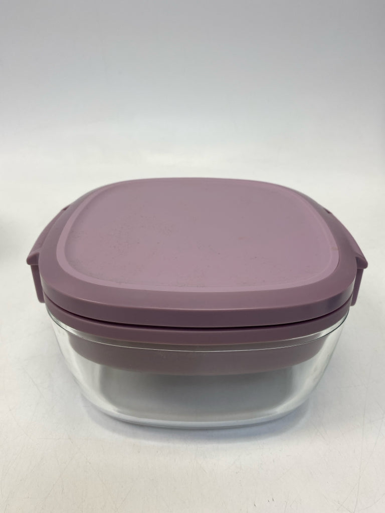 Lavender Clear Glass Storage Container
