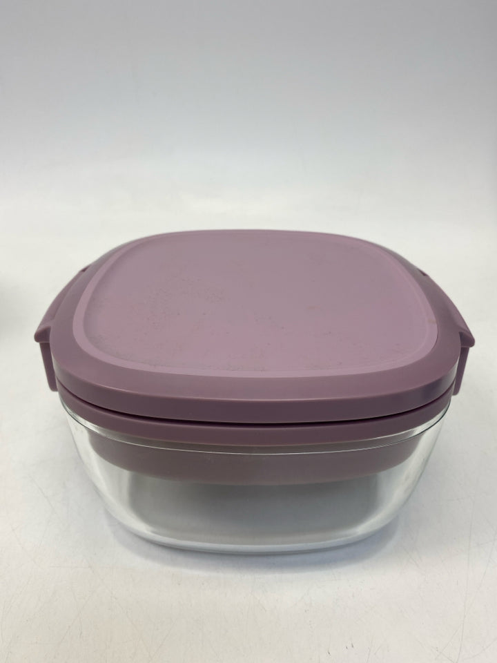 Lavender Clear Glass Storage Container