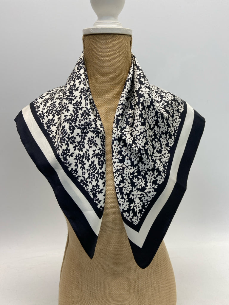 LOFT Navy White Floral Scarf