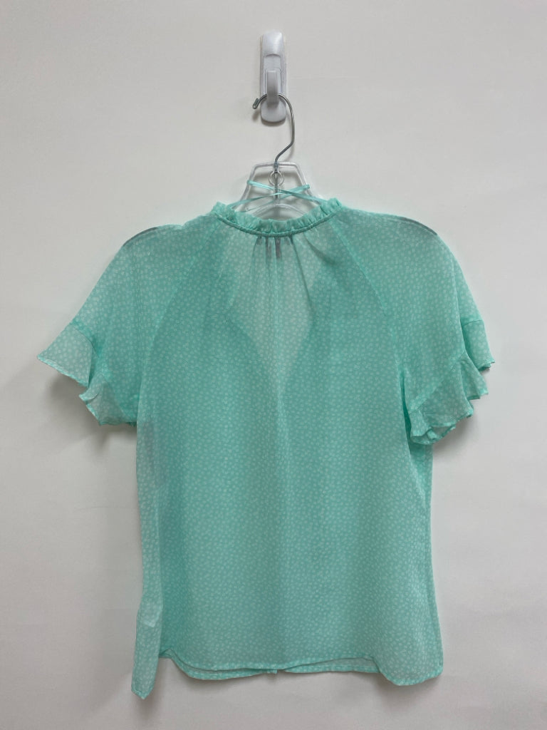 NWT VINCE CAMUTO Size XS Aqua White Floral Ladies Top