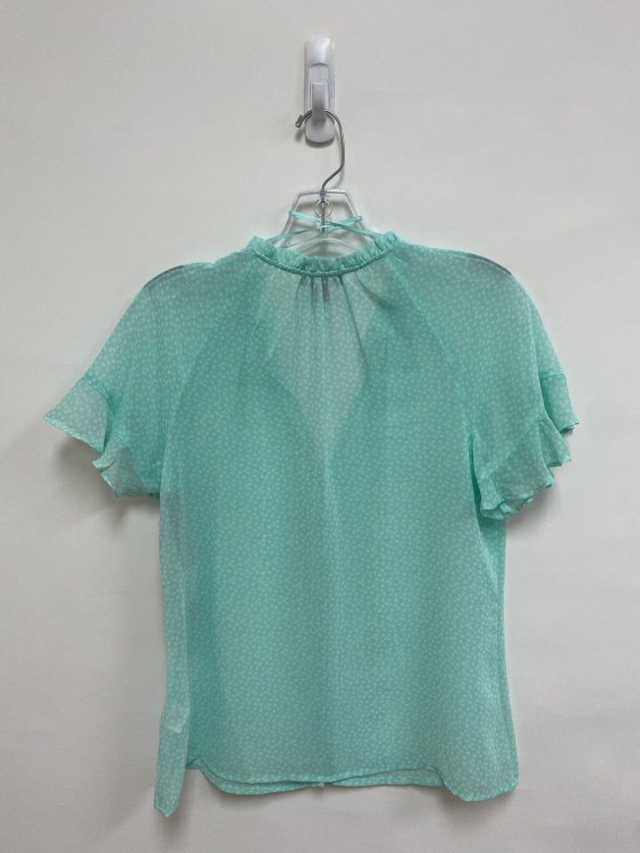NWT VINCE CAMUTO Size XS Aqua White Floral Ladies Top
