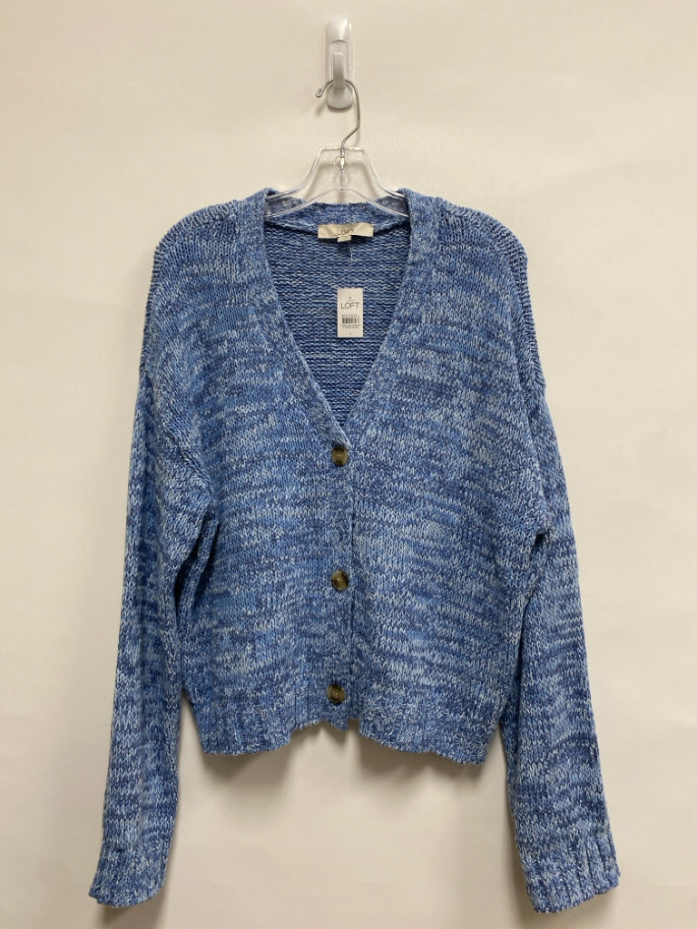 NWT LOFT Size L Blue Cardigan Ladies Sweater