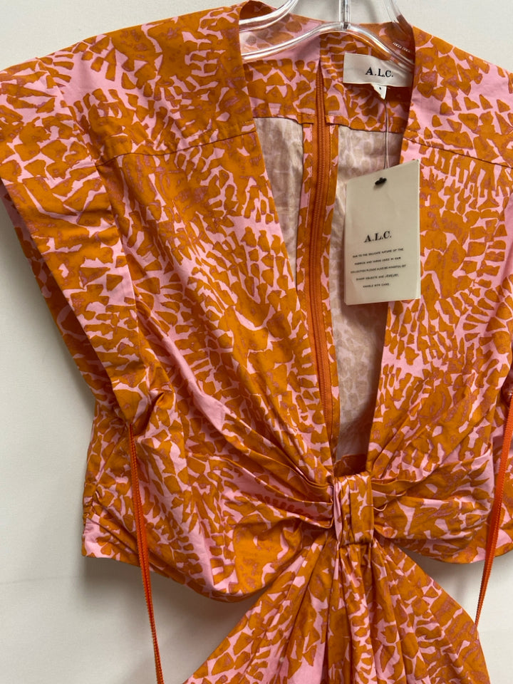 NWT A.L.C. Size 8 Orange Pink Cut-Out Ladies Dress