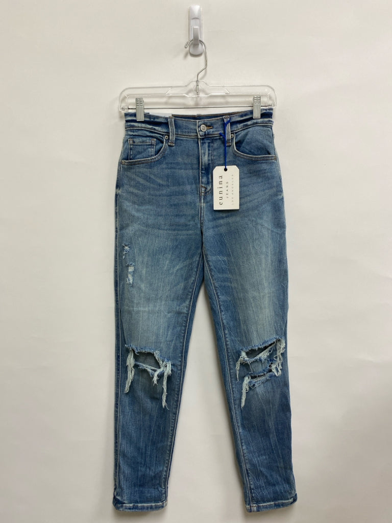 NWT eunina Size 1 Pale Denim Distressed Ladies Jeans