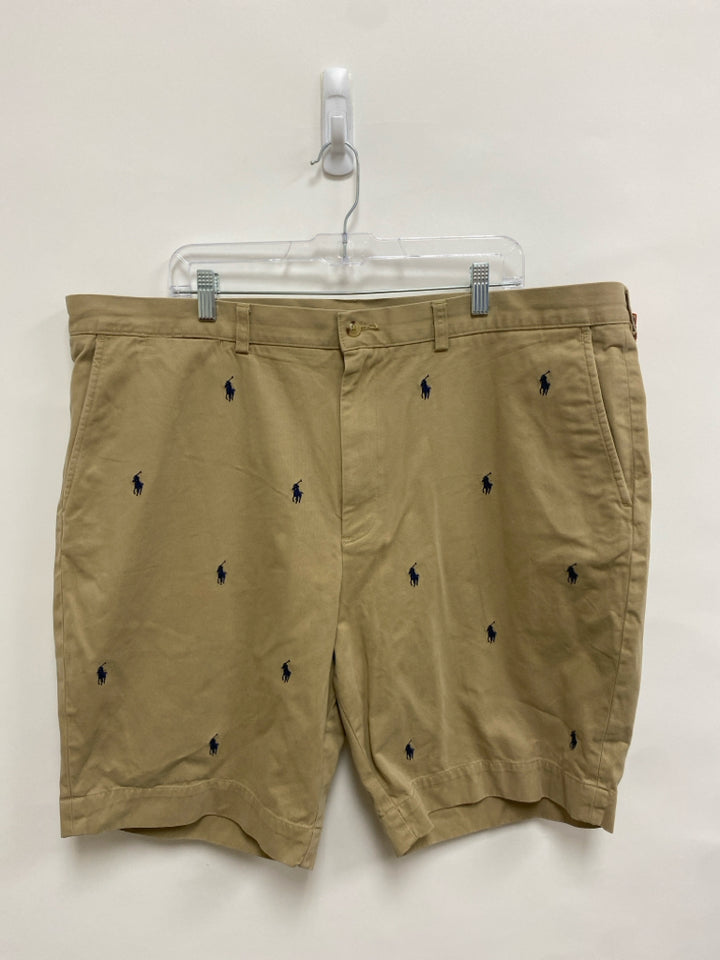 Polo Size 42 Khaki Logo Embroidered Men&