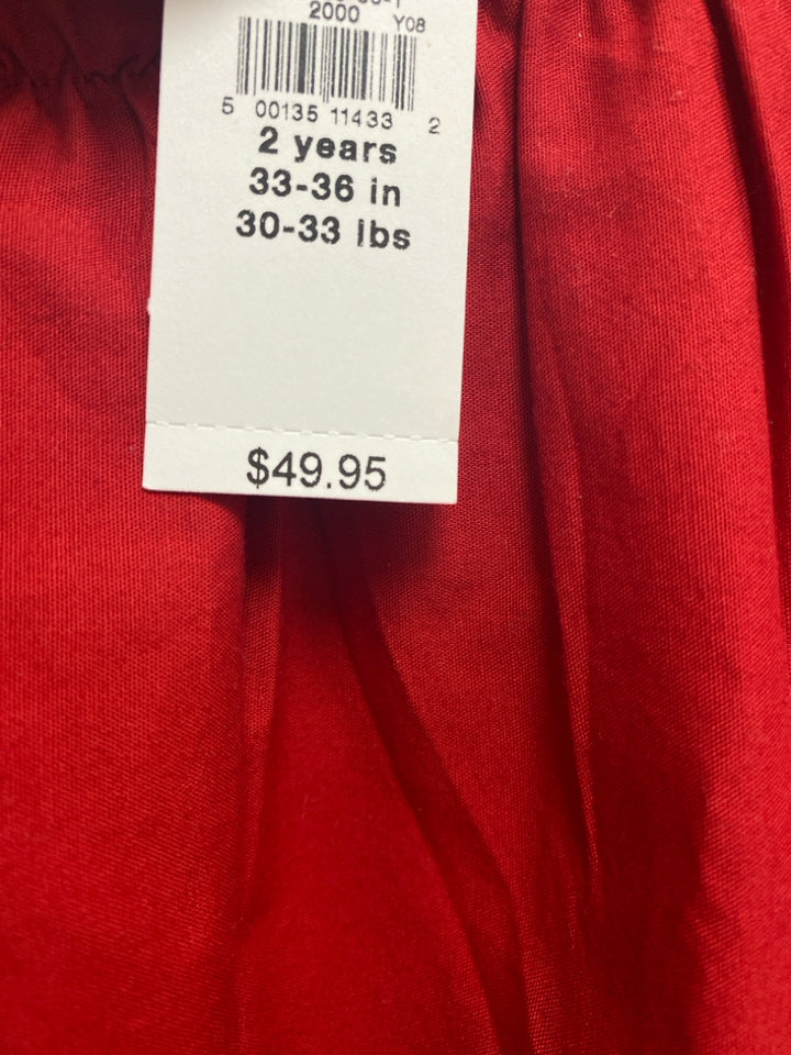 NWT Baby Gap SIZE 2 Red White Embroidered Girl&