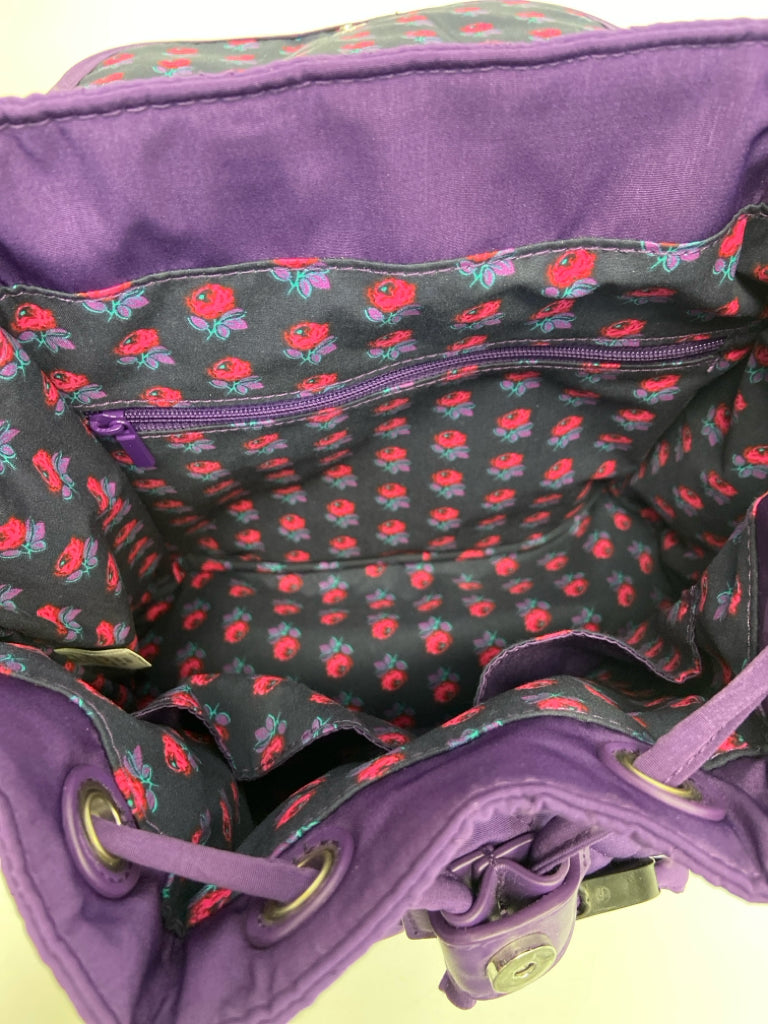 Vera Bradley Dark Purple Quilted Fabric Backpack