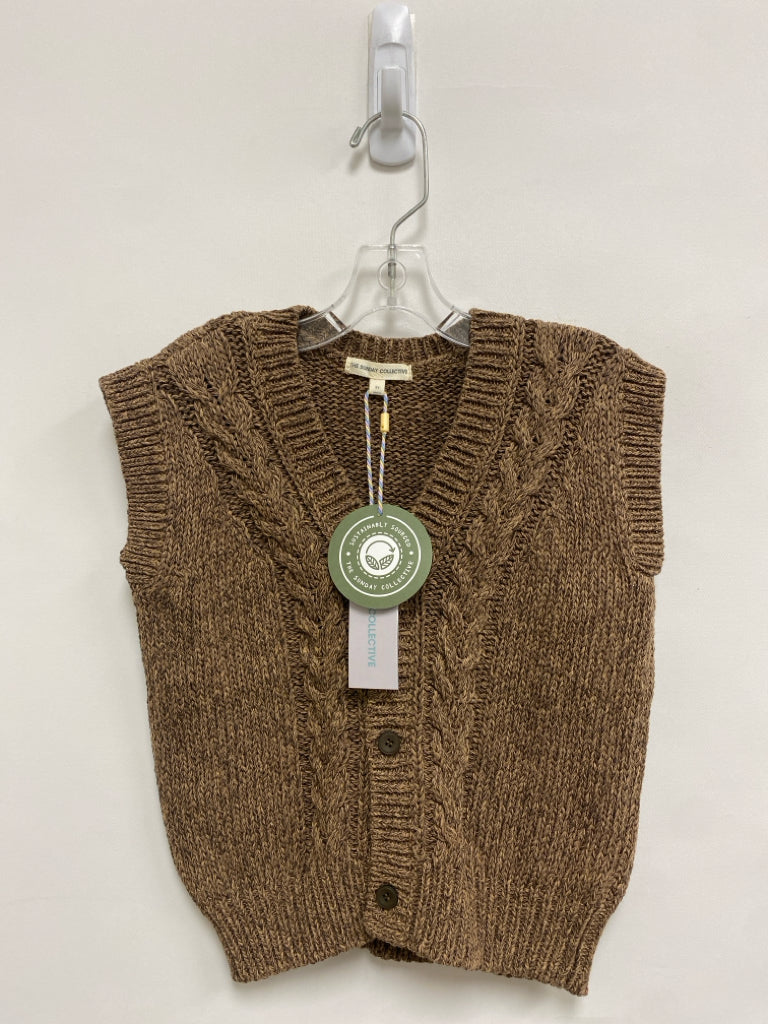 NWT The Sunday Collective SIZE 3 Brown Cable Knit Boy&