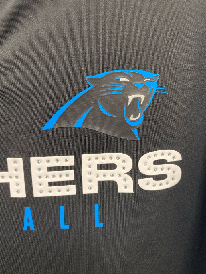 NWT NFL Size L Black Blue/White Carolina Panthers Ladies Top