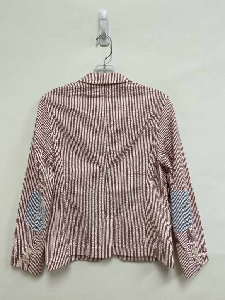 NWT Size 6 White/Red Striped Seersucker Ladies Jacket