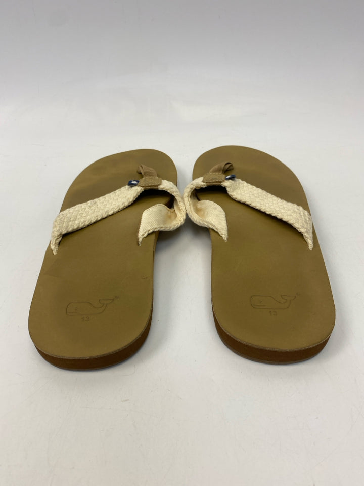 Vineyard Vines Size 13 Cream/Brown Men&