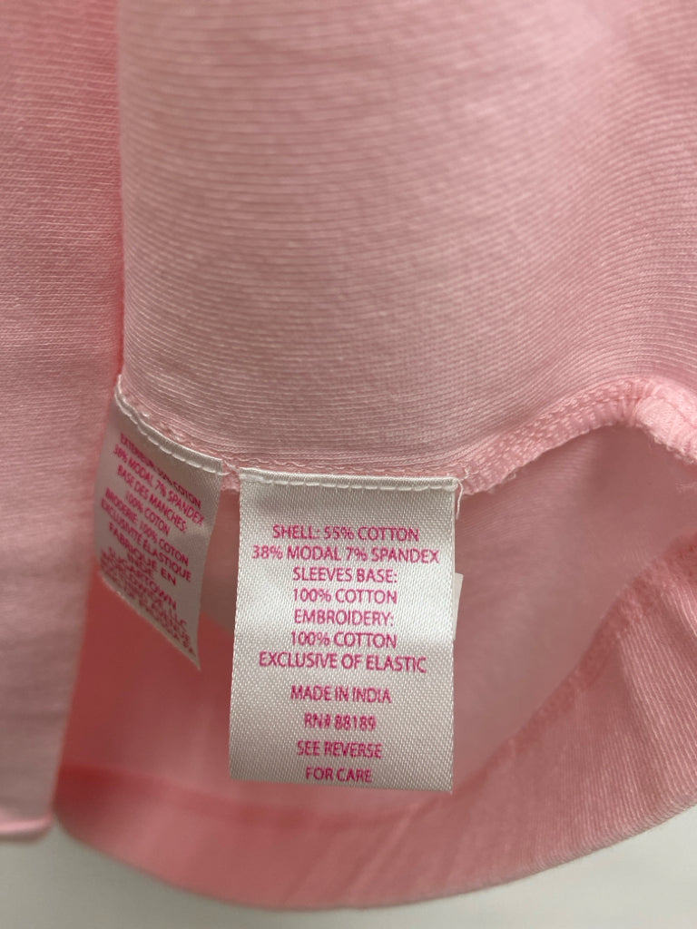 LILLY PULITZER Size L Pale Pink Flowers Eyelet Ladies Top