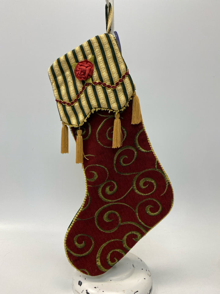 Green Red/Gold Fabric Christmas
