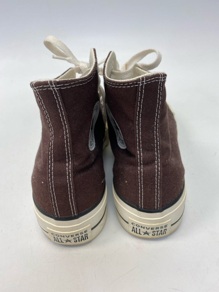 Converse US Shoe Size 8.5 Brown Lace-up Sneakers