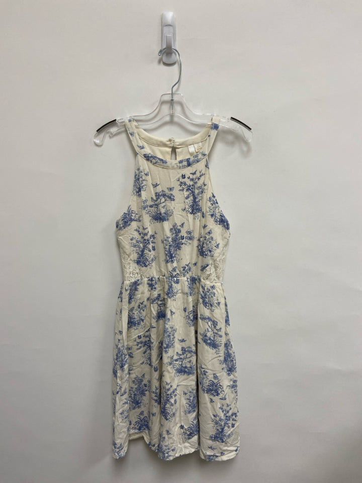 Disney SIZE XS Cream Blue Floral Sleeveless Girl&