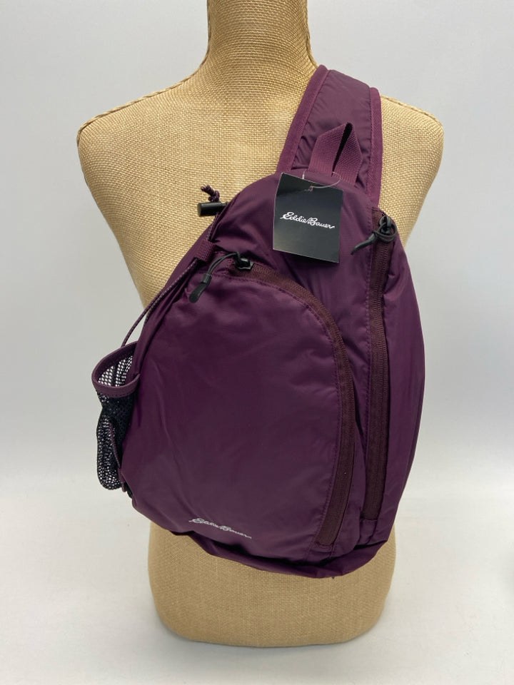 NWT Eddie Bauer Dark Plum Nylon Handbag