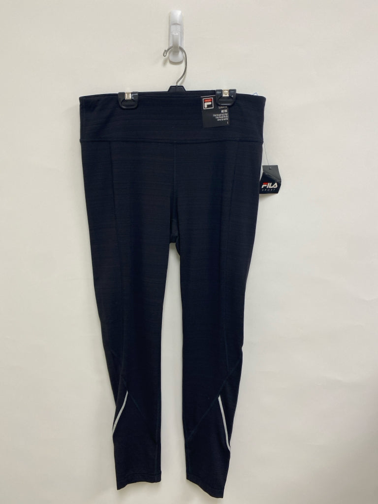 NWT Fila Size L Charcoal Streaked Athletic Leggings