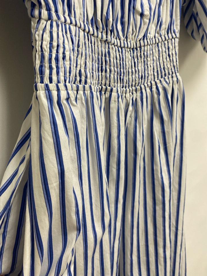 Size XS White Blue Striped Ladies Dress